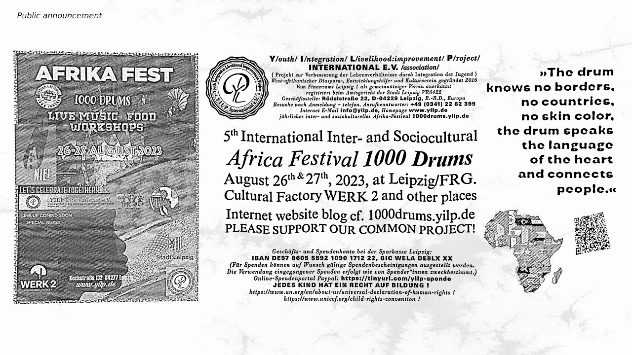 ! Africa Festival 1000 Drums 16.17. August 2024 Leipzig Afrika / F.R