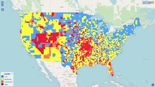 Watch Now: Time-lapse map of COVID-19 transmission levels