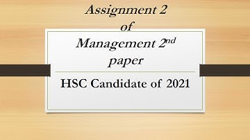 Assignment 2 of Management 2nd paper part-1