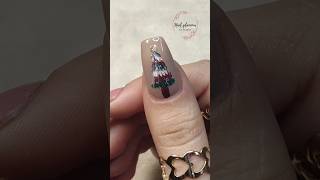 Easy christmas tree 🎄 nail art | Nail Art Design #nailart #christmas #naildesign #shorts #viral