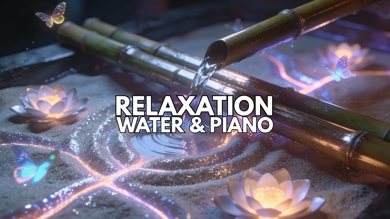 🌙 Dark Bamboo Garden & Piano Light | Calm Music for Night Sleep