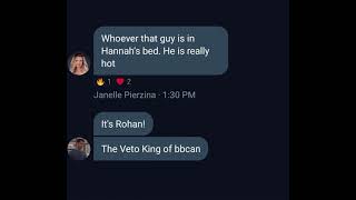 Big Brother: Janelle shipping Rohan & Hannah