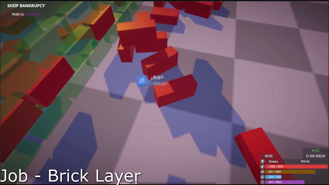 GimSim #5 - Jobs, Item Pickup, Inventory and Collision Sounds