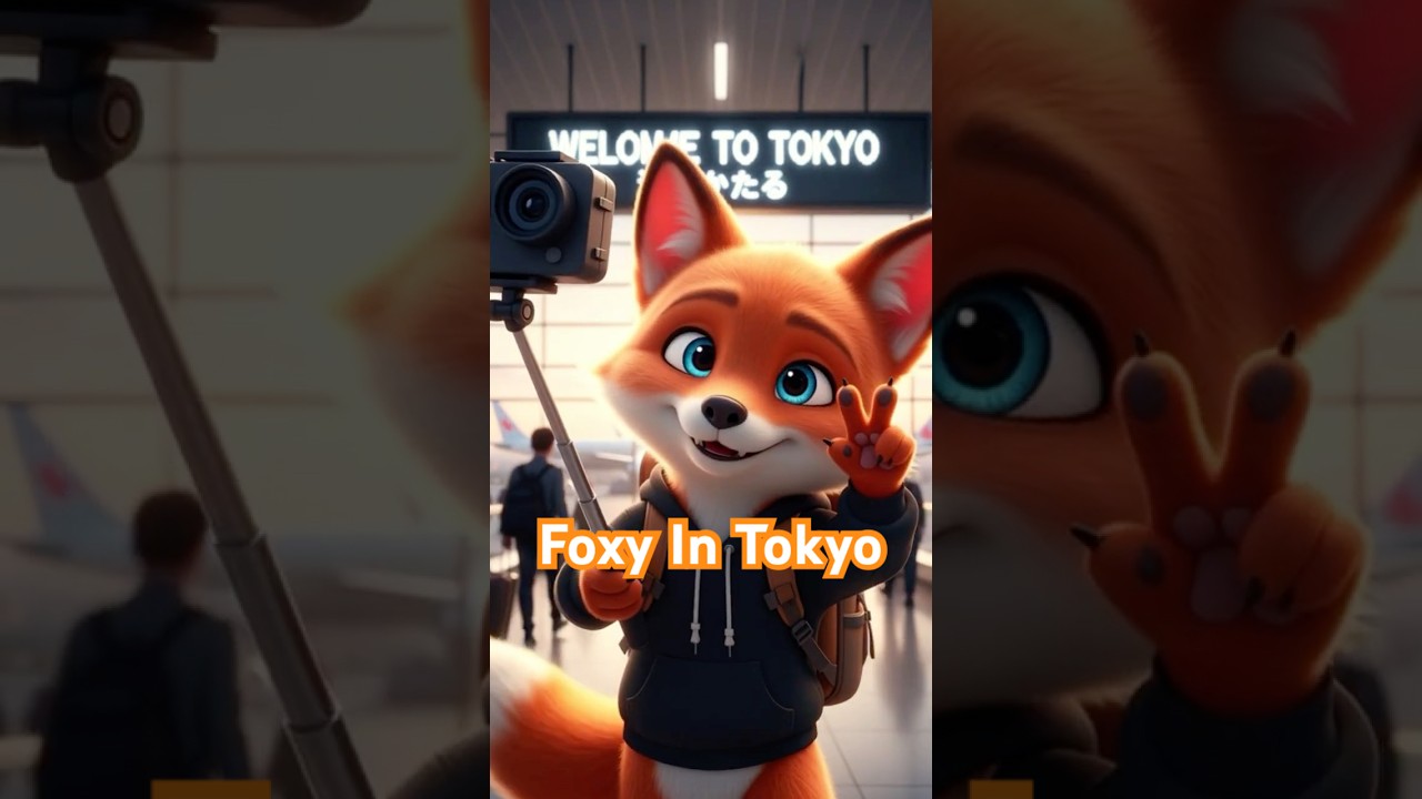 🦊✨ Foxy in Tokyo – A Magical Travel Vlog | 3D Pixar Style Animation 