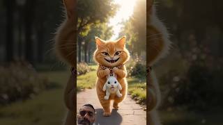 animation cat video/fat orange cat and rabbit#funny #cat#shortsfeed #shorts #cartoon#ai#viral#cats