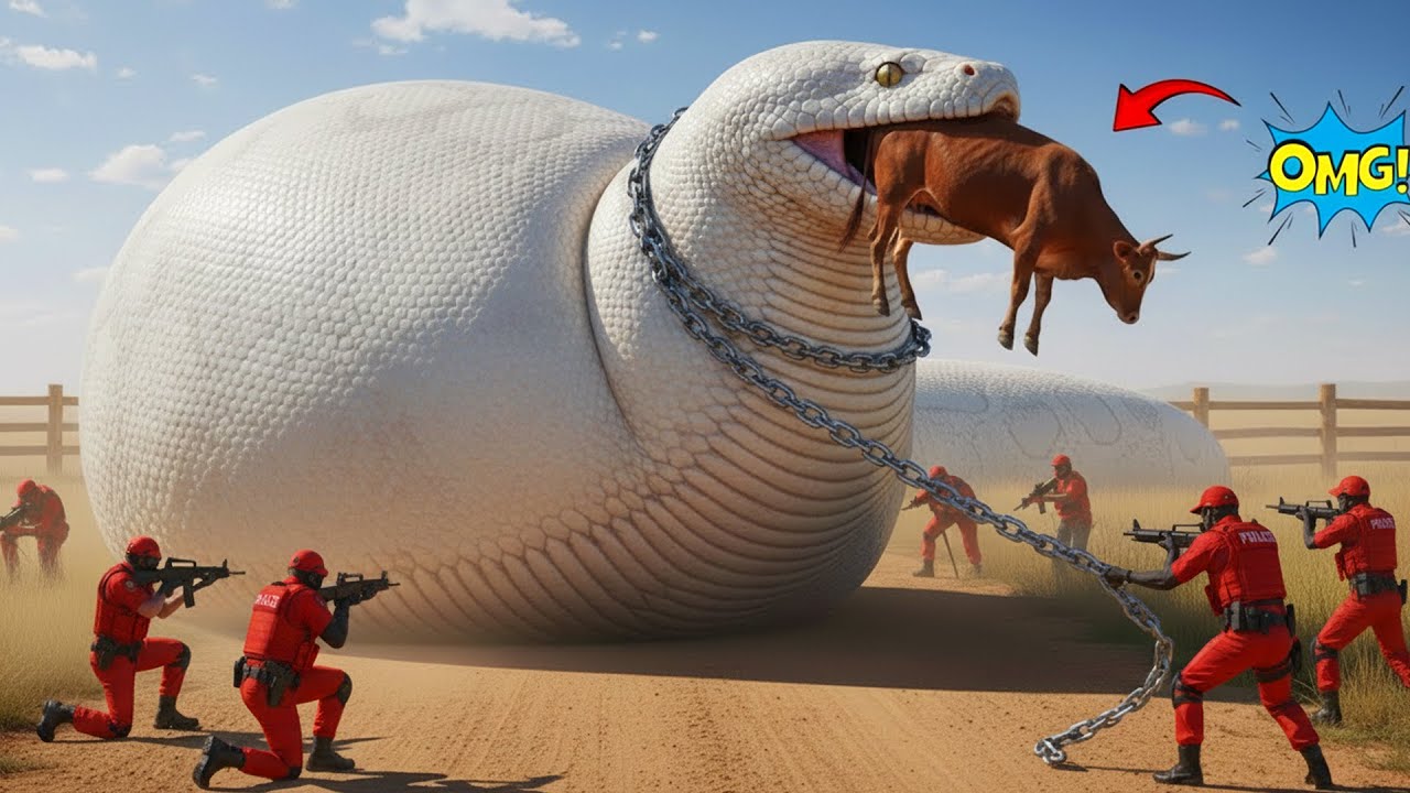 how we mastered the mission to rescue mother horse... Heroic rescue team saves a cow from a giant python, and a brave dog ...