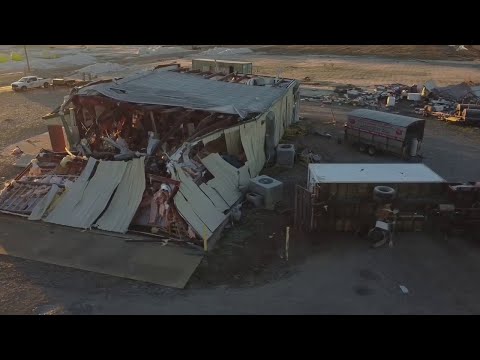 Drone Video Shows Devastation In Leachville, Arkansas From Tornado