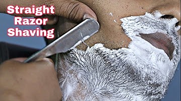 Full Beard Shaving With Straight Razor | Clean Shave | Indian Barber Shaving Skill | ASMR Shaving
