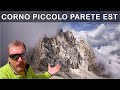 Dal Rifugio Franchetti alla Sella dei 2 corni per fotografare la parete Est del Corno Piccolo