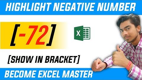 Highlight Negative Number in Excel in Hindi(In Bracket) | Highlight Negative Value in Excel in Hindi