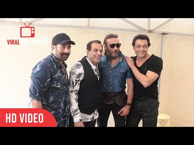 Jackie Shroff Meet Dharmendra at Sunny Super Sound Andheri Mumbai class=