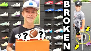 NEW FOOTBALL CLEATS SHOPPING and BROKEN ANKLE at TRAMPOLINE PARK!