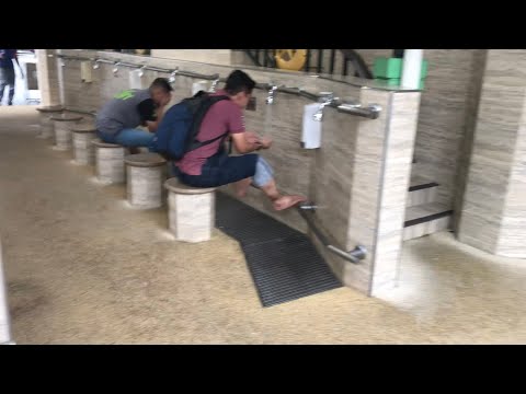 هكذا هي بيوت الوضوء في مساجد سنغافورة طريقة إقتصادية في الماء