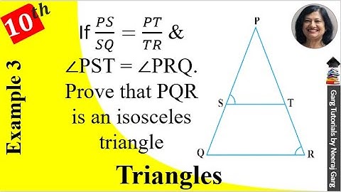 In Fig. 6.16, 𝑃𝑆/𝑆𝑄=𝑃𝑇/𝑇𝑅 and ∠PST = ∠PRQ Prove that PQR is an isosceles triangle