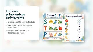 Backpack Beginning Sounds | Beginning Sounds Worksheets | Printable PDF | Etsy | 08