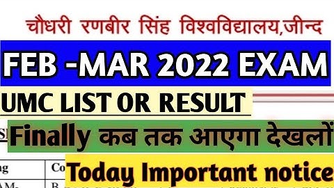 crsu feb-mar 2022 exam result and umc list ravigeneral tech Crsu feb 2022 exam resul