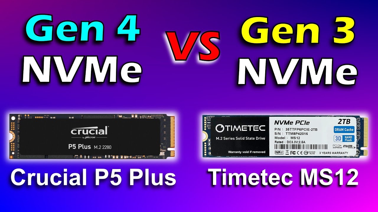 NVMe Gen 3 vs NVMe Gen 4, Crucial P5 Plus 2TB Gen 4 vs Timetec