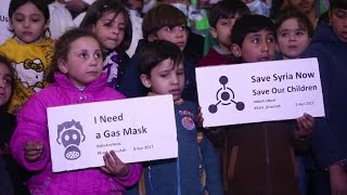 Douma Residents Stage Protest Against Chemical Weapons