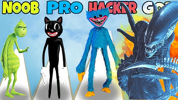 NOOB vs PRO vs HACKER vs GOD in Monsters Run Arena Big Update Part 3