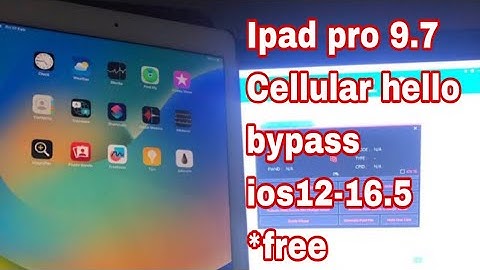 ipadpro 9.7 cellular ios 16.3 free hello bypass | no SN change | no dcsd cable | no boot ramdisk