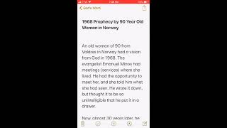 Prophecy by 90 Year Old Woman