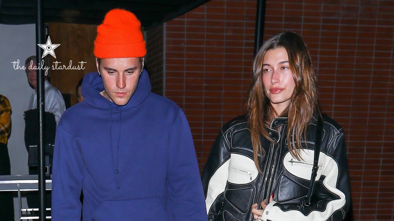 Justin Bieber & Hailey Bieber Hold Hands While Walking In The Rain After Romantic Dinner.