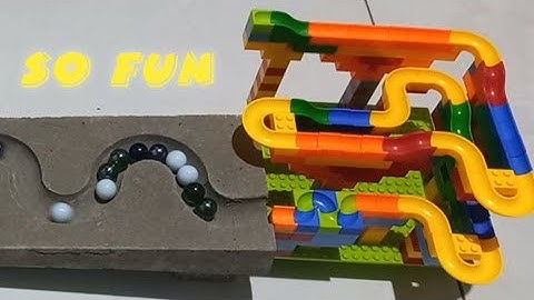 Build a fun marble maze with building blocks and cement |marble run asmr #asmr #satisfying #relaxing