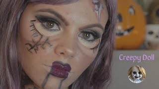HALLOWEEN MAKEUP TUTORIAL- Creepy Doll - Gabriella Natasha 😈