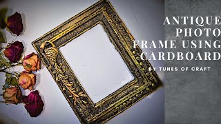 Antique photo frame using cardboard / best out of waste / wall hanging