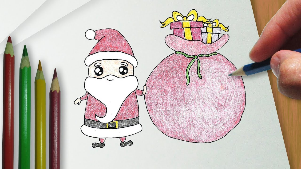 Como desenhar Presente de Natal fofo Kawaii ❤ Desenhos de Natal