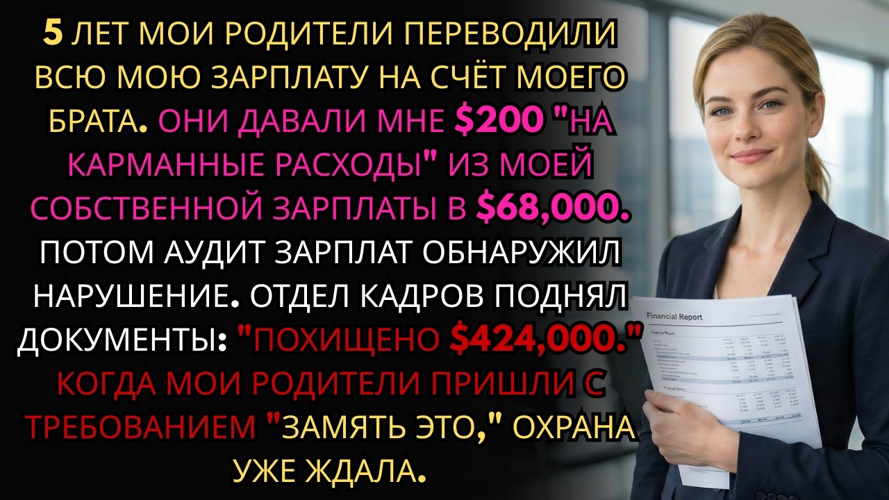 Родители заставляли отдавать зарплату брату 5 лет—проверка на работе всё раскрыла