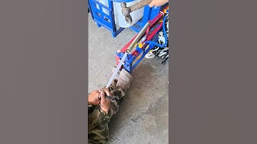 The process of installing springs on the machine