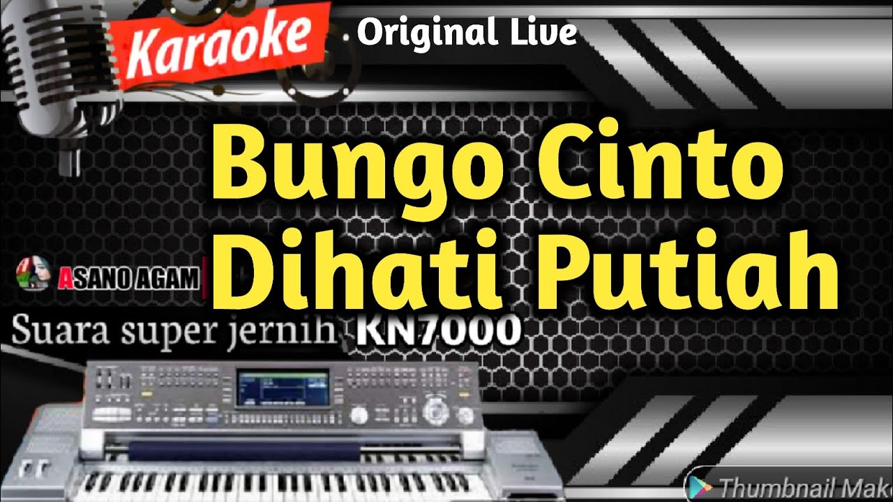 Bungo Cinto Dihati Putiah || Karaoke Minang Lamo Nada Wanita (HD Versi Live