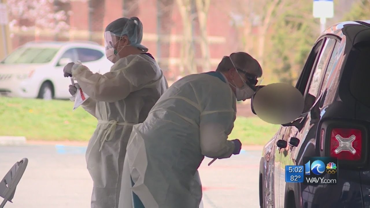 Sentara reopens 2 testing drive-through services - YouTube