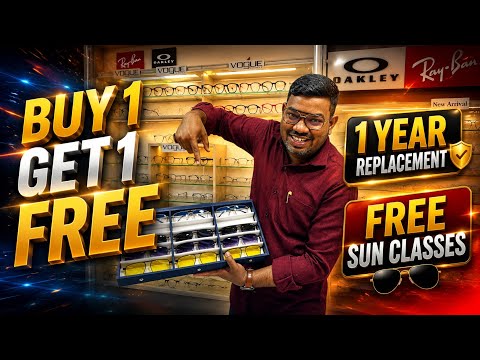 Stylish Glasses Sale | Buy 1 Get 1 FREE + Free Sun Glasses + 1 Year Replacement