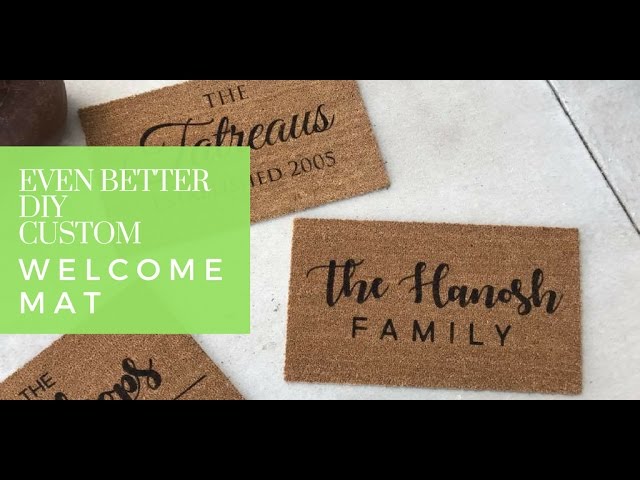 DIY personalized doormat using Cricut stencil vinyl 