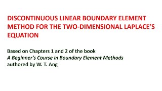 Discontinuous linear boundary element method for the two-dimensional Laplace's equation