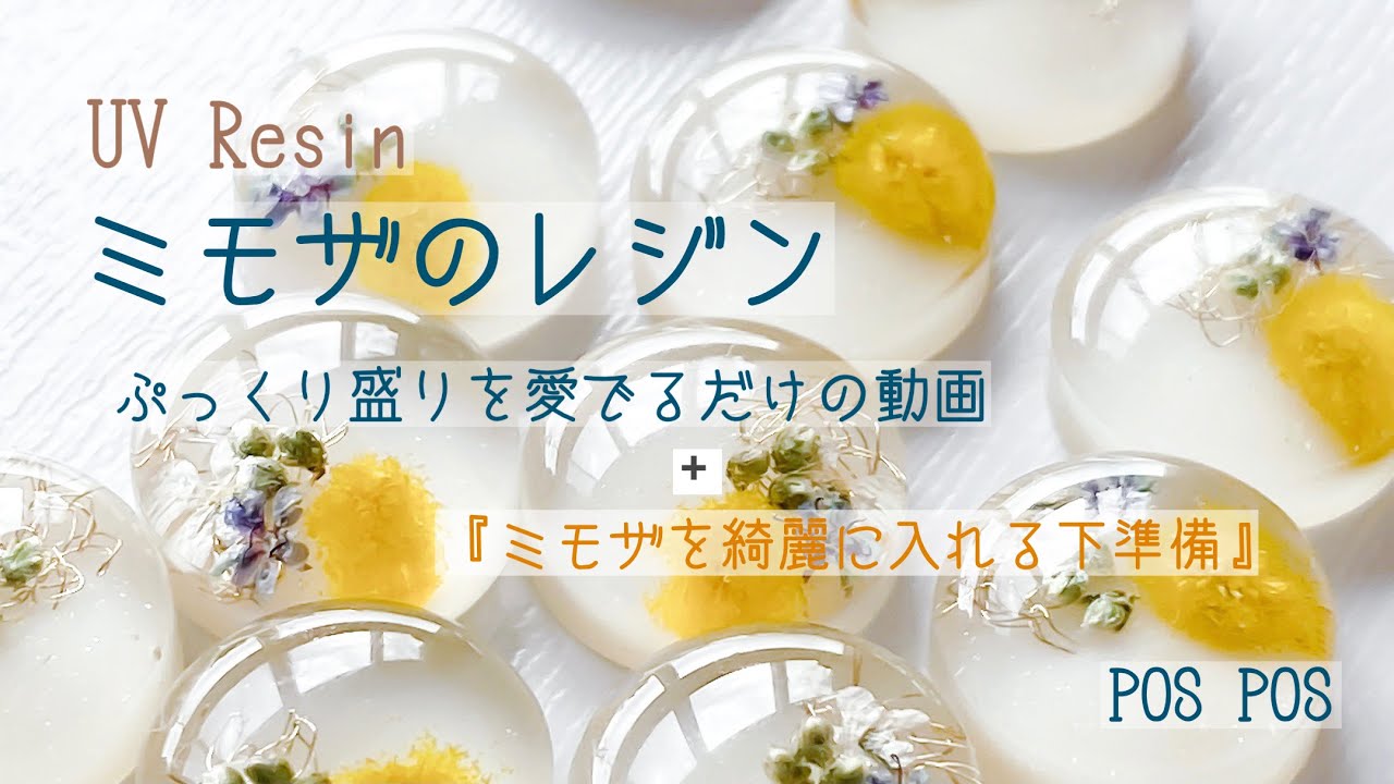 UV Resin】ミモザのレジンをぷっくりさせる動画 (ミモザの下準備のコツ