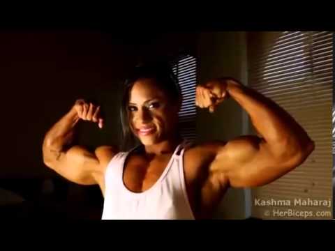 Female body builder Muscle girls perfect body Her Biceps workout to