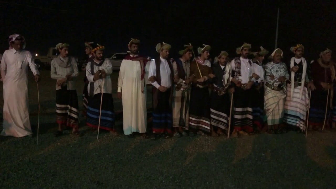 ملفى رجال من قحطان وشهران وعسير على رأسهم ابن قطيم والعرابي وامسحاقي عند بلغازي في حفل زواج أبورامي