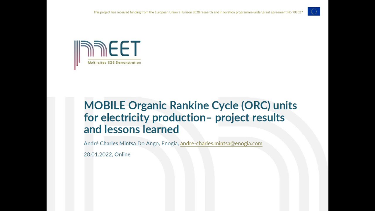 Mobile Organic Rankine Cycle ORC units for electricity production