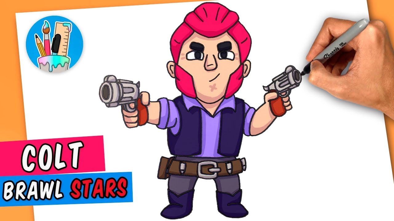 Como Dibujar A Colt Brawl Stars Facil Paso A Paso Youtube - cómo dibujar a colt de brawl stars