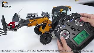 How to operate New LESU AT1050 1/14 Hydraulic RC Telescopic Arm Fork Loader, see st8 radio settings