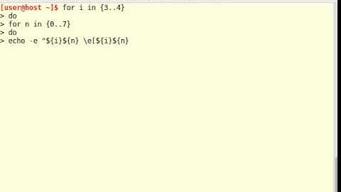 Creating colorful bash output ... echo -e