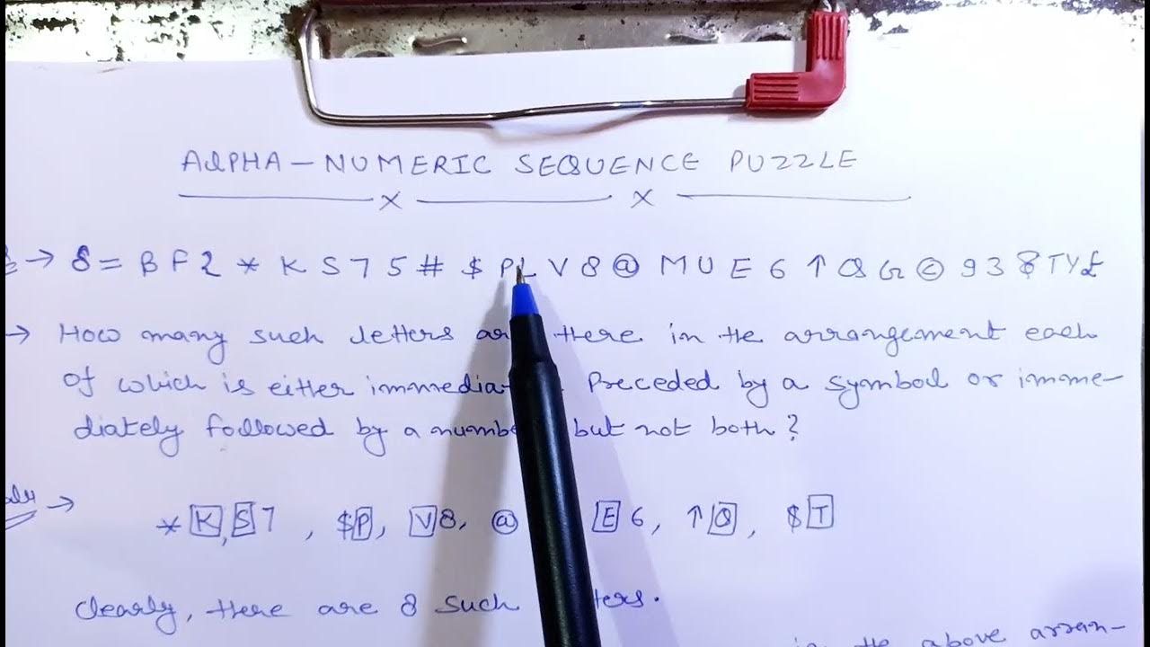Reasoning/alpha numeric sequence puzzle/for all competitive exams YouTube