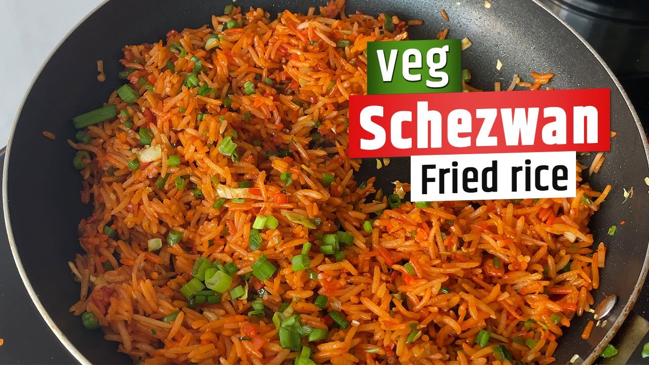 Mumbai street style veg schezwan fried rice recipe in hindi with schezwan sauce or schezwan chutney