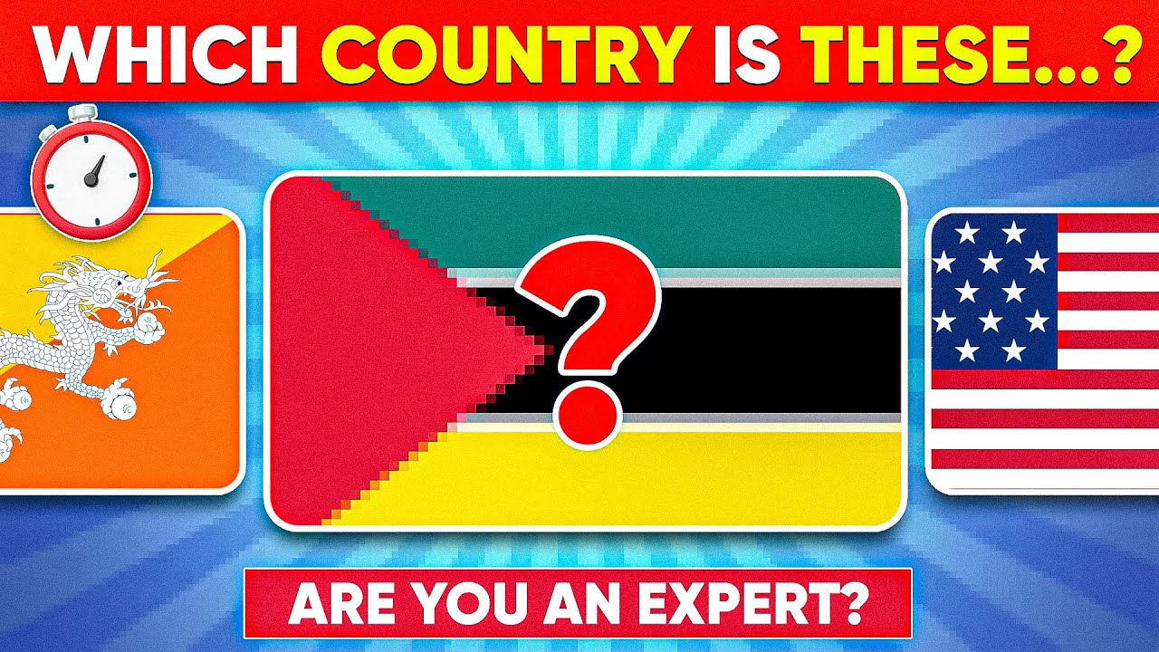 Guess the Country by the Flag Quiz 🌎 | Can You Guess All 100 Flags ...