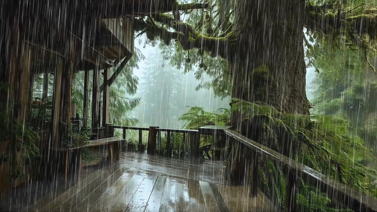 Find Comfort in the Tranquil Rain in Cozy Tree House Cabin 🍀 Feel Rejuvenated with Rain
