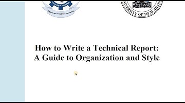 How to Write a Technical Report : A Guide to Organization and Style - Lesson 1 - Introduction.