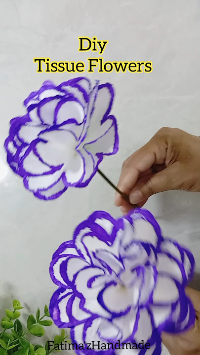 How to make Tissue Paper flowers easy #shorts #tissue #paper #flowers #papercraft #recycle #ideas